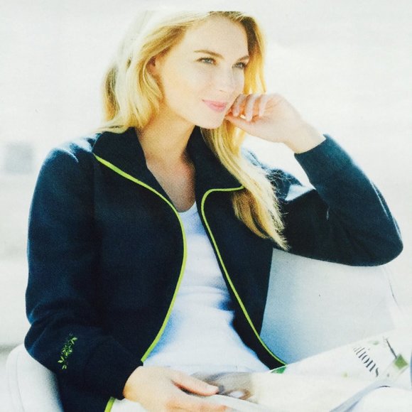 Polar Fleece Zip Front Jacket Dark Peacock Blue - Picture 2 of 4